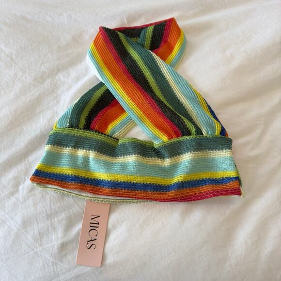 NWT MICAS Multicolored Crossover Cropped Top Size M - Picture 2 of 6